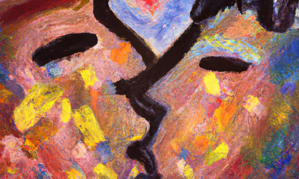 DALL·E 2022-11-06 17.05.21 - an abstract oil painting of heterosexual and homosexual couples in love.png